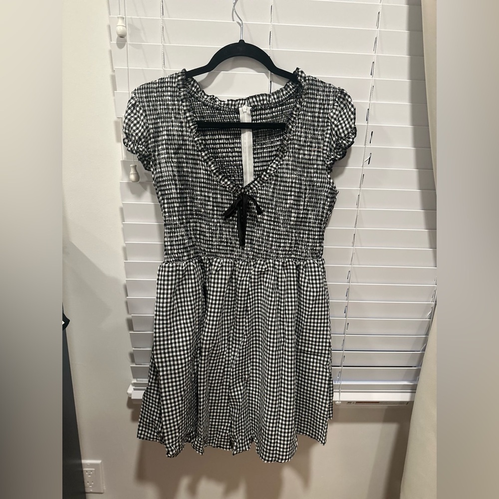 Black and White Checkered Women's Dress/Skort